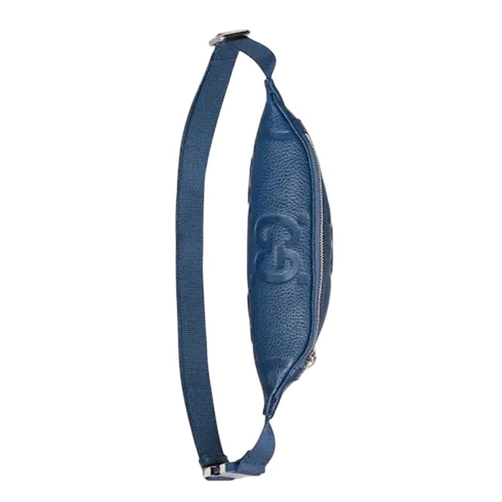 Gucci Jumbo Gg Belt Bag Gg Leather - Blue Leather - Picture 7 of 8